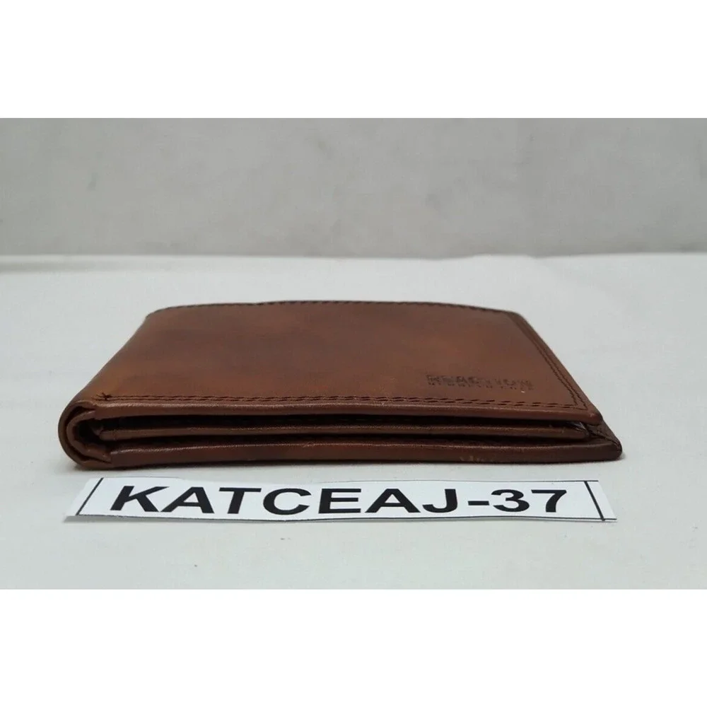Kenneth Cole Reaction Brown Leather Credit Card Bifold Wallet - NEW